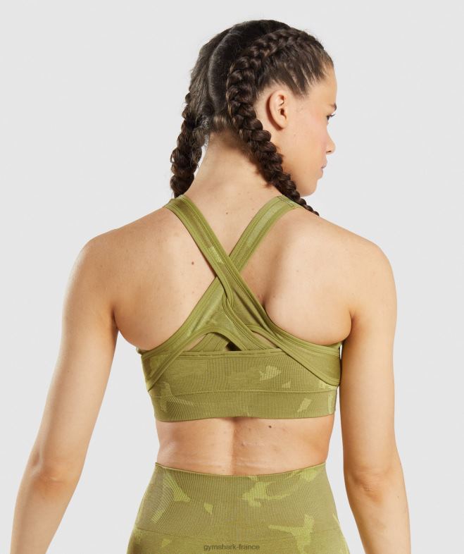Gymshark soutien-gorge de sport adapt camouflage sans coutures savane | vert griffon femmes 6HF28193
